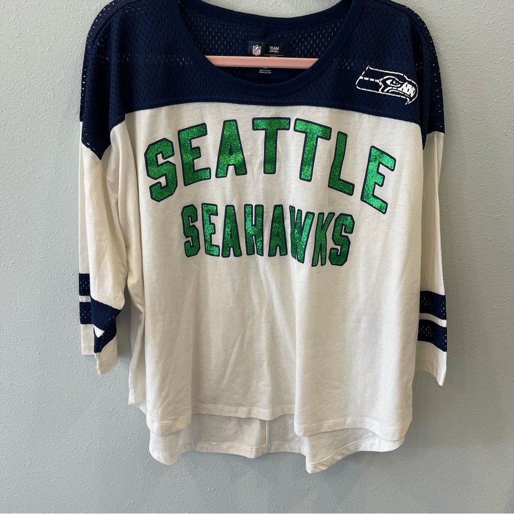 *seahawks green sparkle jersey t shirt